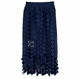 Cicy Bell Fun and Flirty Navy Blue Women's Midi Skirt Size Large NWT